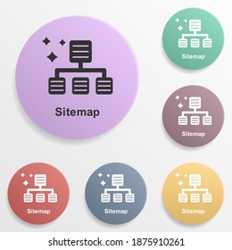 Online marketing, sitemap badge color set icon. Simple glyph, flat vector of online marketing icons for ui and ux, website or mobile application