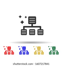 Online marketing, sitemap multi color style icon. Simple glyph, flat vector of online marketing icons for ui and ux, website or mobile application