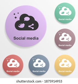 Online marketing, social media badge color set icon. Simple glyph, flat vector of online marketing icons for ui and ux, website or mobile application