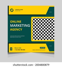 Online marketing social media post template fully editable banner design 