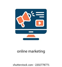 online marketing Solid Vector Icon Design illustration on White background. EPS 10 File