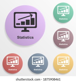Online marketing, statistics badge color set icon. Simple glyph, flat vector of online marketing icons for ui and ux, website or mobile application