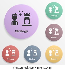 Online marketing, strategy badge color set icon. Simple glyph, flat vector of online marketing icons for ui and ux, website or mobile application