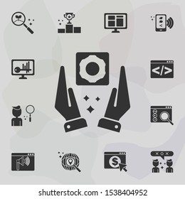 Online marketing, support icon. Universal set of online marketing for website design and development, app development