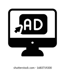 online marketing vector glyph flat icon 