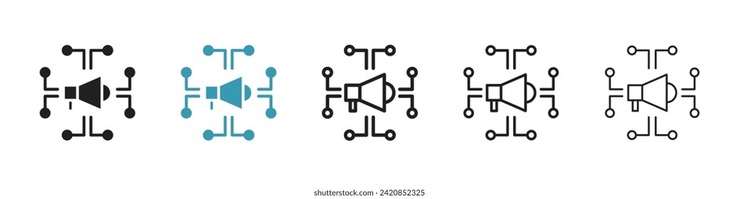 Online Marketing Vector Icon Set. Web-Based Advertising Strategy Vector Symbol for UI Design.