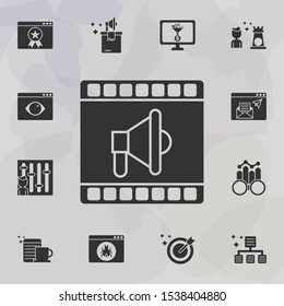 Online marketing, video marketing icon. Universal set of online marketing for website design and development, app development