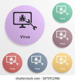 Online marketing, virus badge color set icon. Simple glyph, flat vector of online marketing icons for ui and ux, website or mobile application