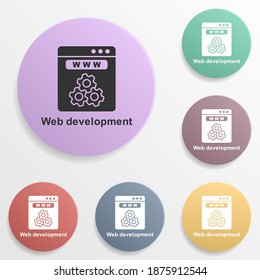 Online marketing, web development badge color set icon. Simple glyph, flat vector of online marketing icons for ui and ux, website or mobile application