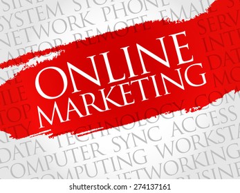 Online marketing word cloud concept