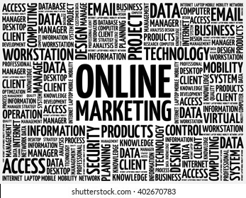 Online marketing word cloud concept