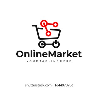 Online Marketplace Logo Design. Online Shopping Vector Design. Electronic Commerce Logotype