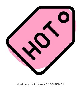 Online marketplace website with hot logotype for new items added