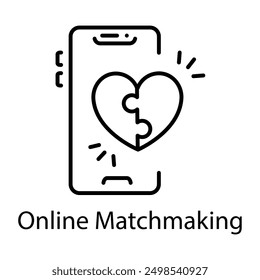 Online matchmaking icon in line style 