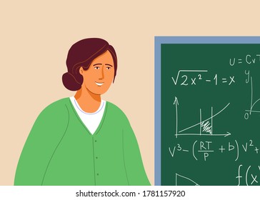  Online math and science tutoring.Homeschooling.Video lessons.Vector illustration.