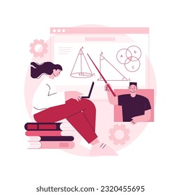 Online math tutoring abstract concept vector illustration. Math private lessons, reach your academic goals, online education in quarantine, homeschooling, qualified teachers abstract metaphor.