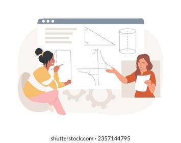 Online math tutoring isolated concept vector illustration. Math private lessons, reach your academic goals, online education in quarantine, homeschooling, qualified teachers vector concept.