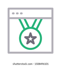 online medal thin line vector icon