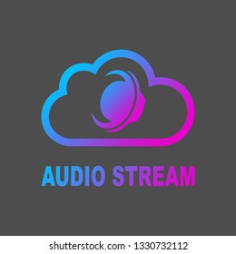 Online Media Cloud, audio streaming. Online music concept. Vector Illustration. EPS 10