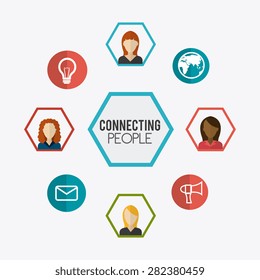 Online media design over white background ,vector illustration.
