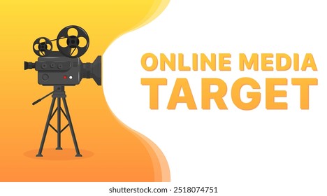 Online media target banner. Flat style. Vector icons.