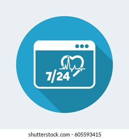 Online medical assistance 7/24 - Vector flat icon