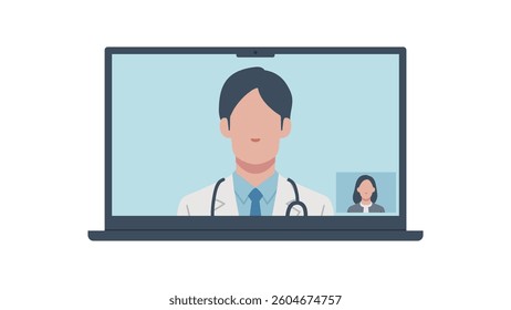 online medical care with laptop pc monitor