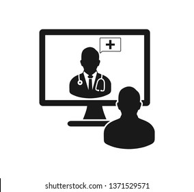 Online medical consultant icon. flat style vector EPS.