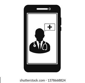 Online medical consultant icon. flat style vector EPS.