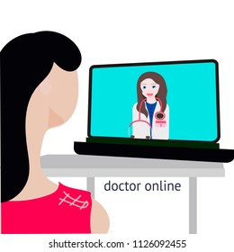Online medical consultation and support. Online doctor. Vector illustration