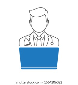 Online medical consultation and support. Online doctor. Vector illustration