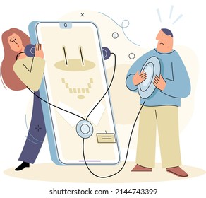 Online medical consultation and support metaphor. Online doctor. Healthcare services, Ask doctor. Tele medicine e-health service. Therapist videocalling phone screen. Diagnosis treatment of patients