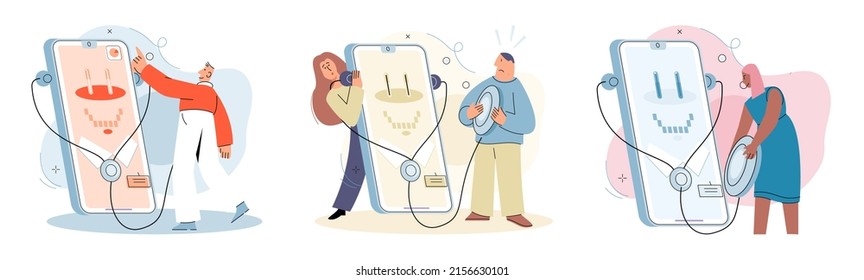 Online medical consultation and support metaphor. Online doctor. Healthcare services, Ask doctor. Tele medicine e-health service. Therapist videocalling phone screen. Diagnosis treatment of patients