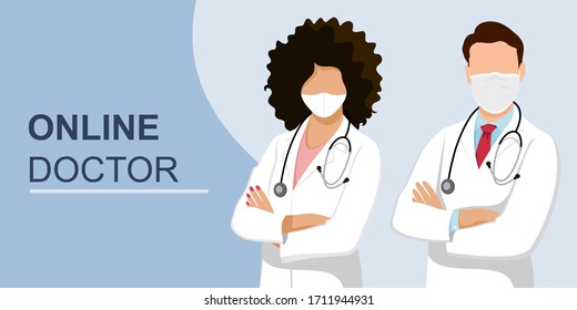 Online medical consultation. Web banner. smartphone Mobile healthcare application concept. Online Doctor, medical consultation concept web banner with text place.