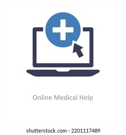 Online medical help icon concept