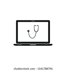Online Medical Help Icon. Flat style vector EPS.