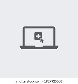 Online medical help vector icon illustration sign