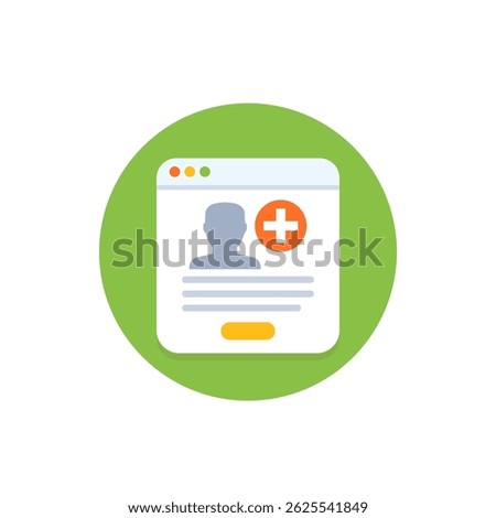 online medical history, patient file, flat vector design
