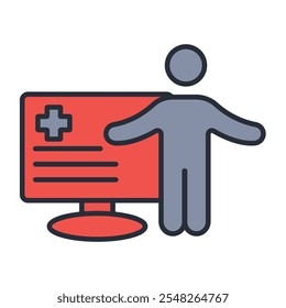 online medical icon. vector.Editable stroke.linear style sign for use web design,logo.Symbol illustration.