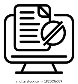Online medical info icon. Outline online medical info vector icon for web design isolated on white background