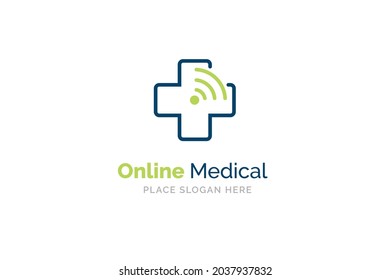 Online medical logo design template. Health and medicine symbol.