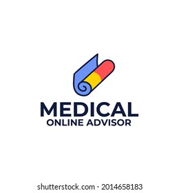 Online medical prescription logo design template