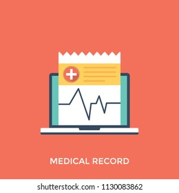 
An online medical record flat icon
