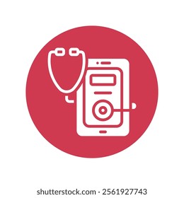 Online Medical Service  Vector Gylph Icon. Eps File 10