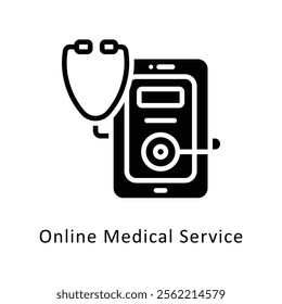 Online Medical Service  Vector Gylph Icon. Eps File 10