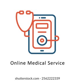 Online Medical Service  Vector Two Color Icon. Eps File 10