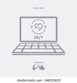 Online medical services 24/7 - Vector flat icon