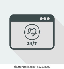 Online medical services 24/7 - Vector flat icon