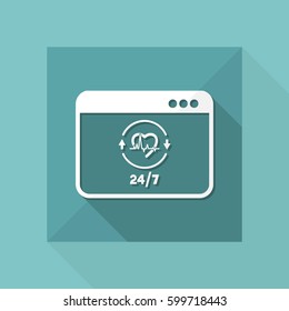 Online medical services 24/7 - Vector flat icon