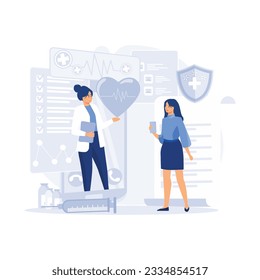 Online medical services, consultation and telemedicine concept, flat vector modern illustration
